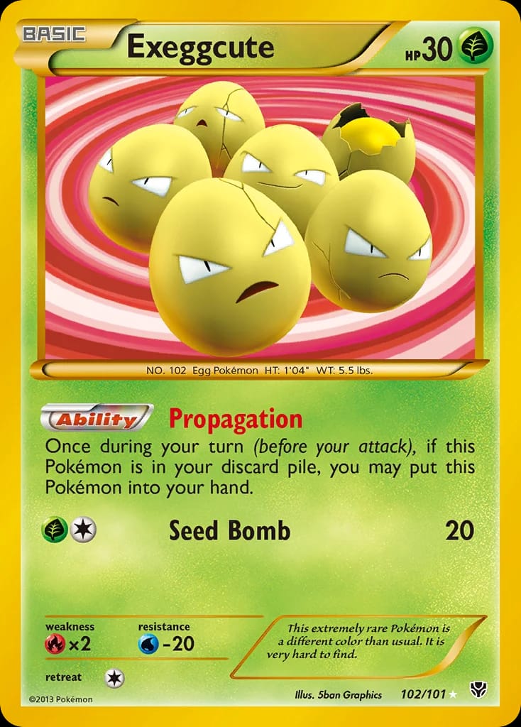 Exeggcute Pokémon card from Plasma Blast