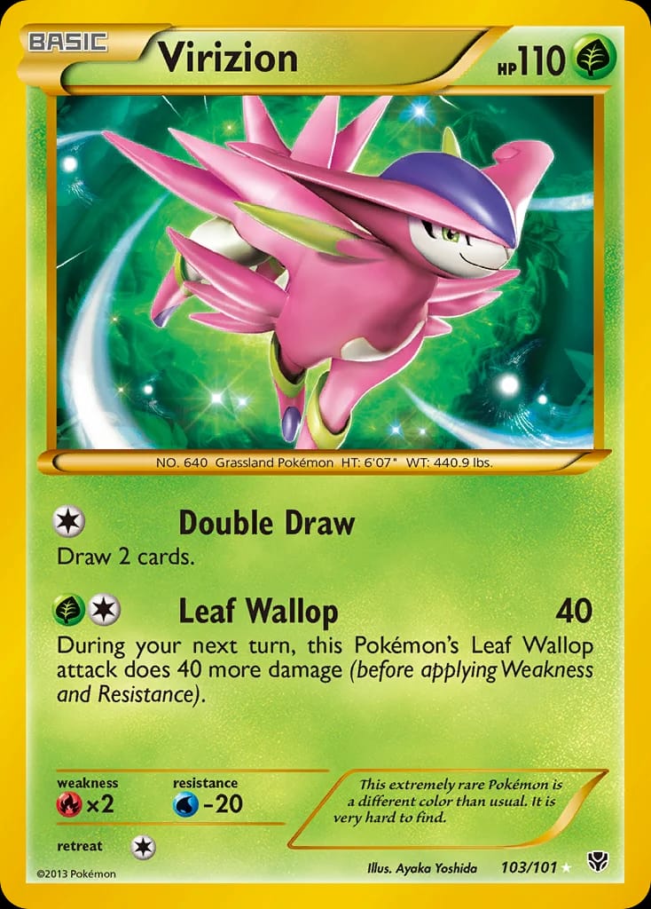Virizion Pokémon card from Plasma Blast