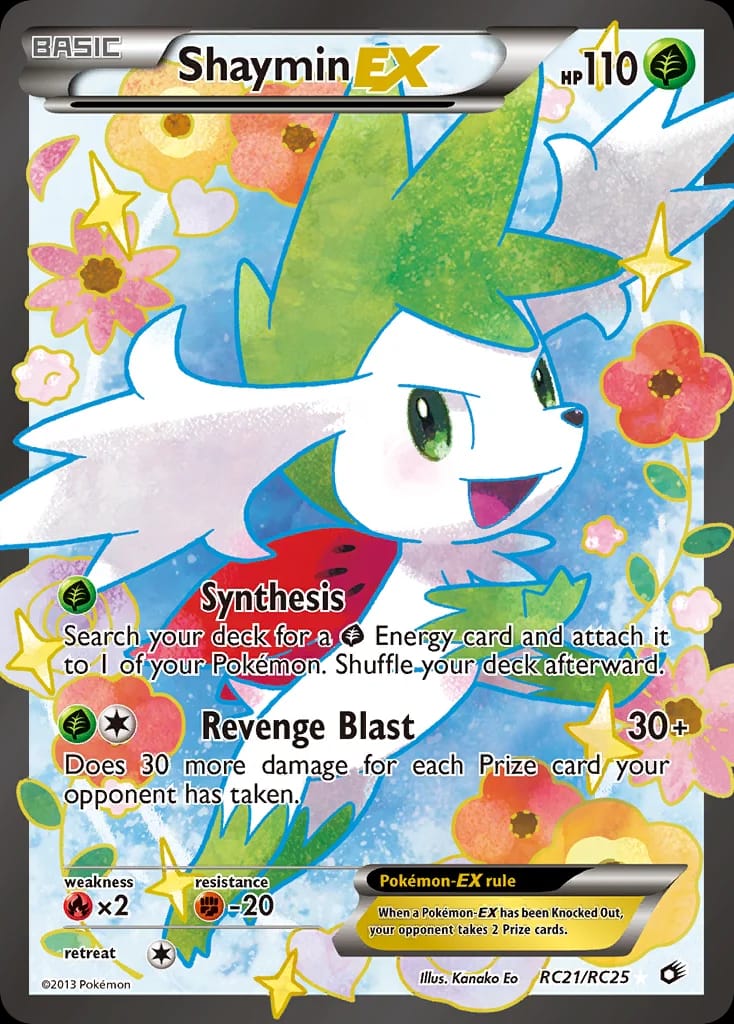 Shaymin-EX Pokémon card from Legendary Treasures