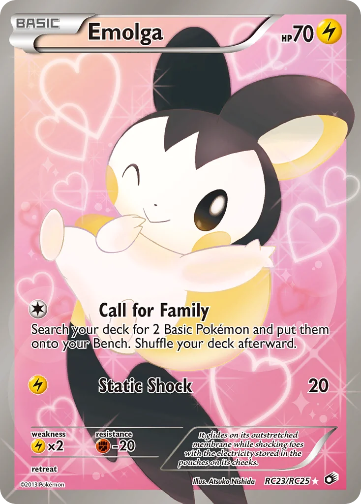 Emolga Pokémon card from Legendary Treasures