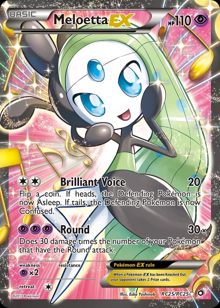 Meloetta-EX Pokémon card from Legendary Treasures