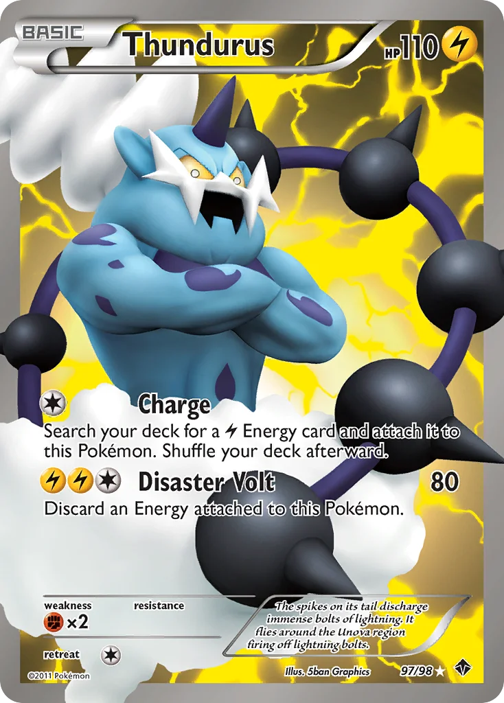 Thundurus Pokémon card from Emerging Powers
